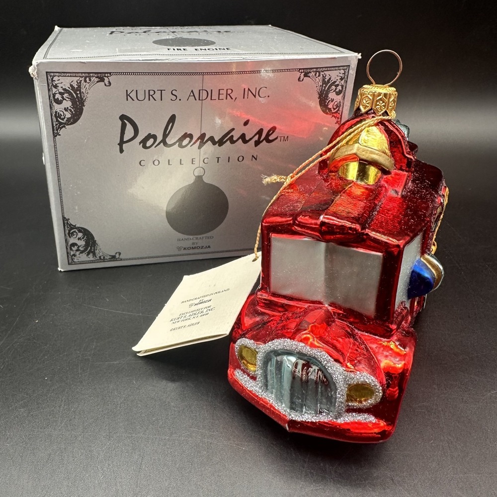 KURT ADLER POLONAISE FIRE ENGINE ORNAMENT GP605 3.5"